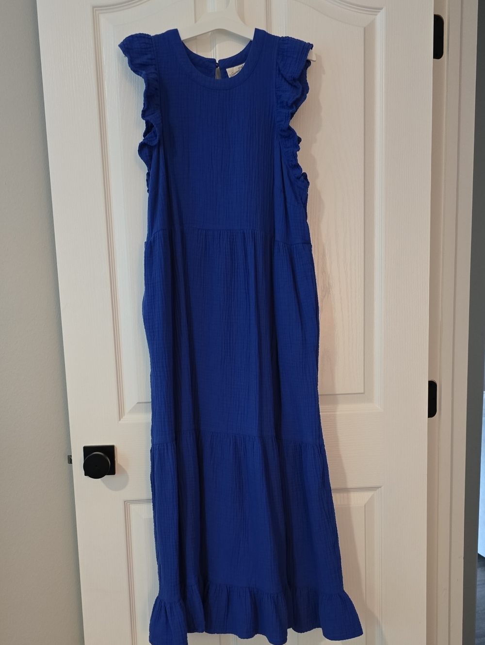Universal Thread Royal Blue Maxi Dress with Ruffle Sleeves